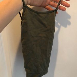 Free people forest green cross back crop